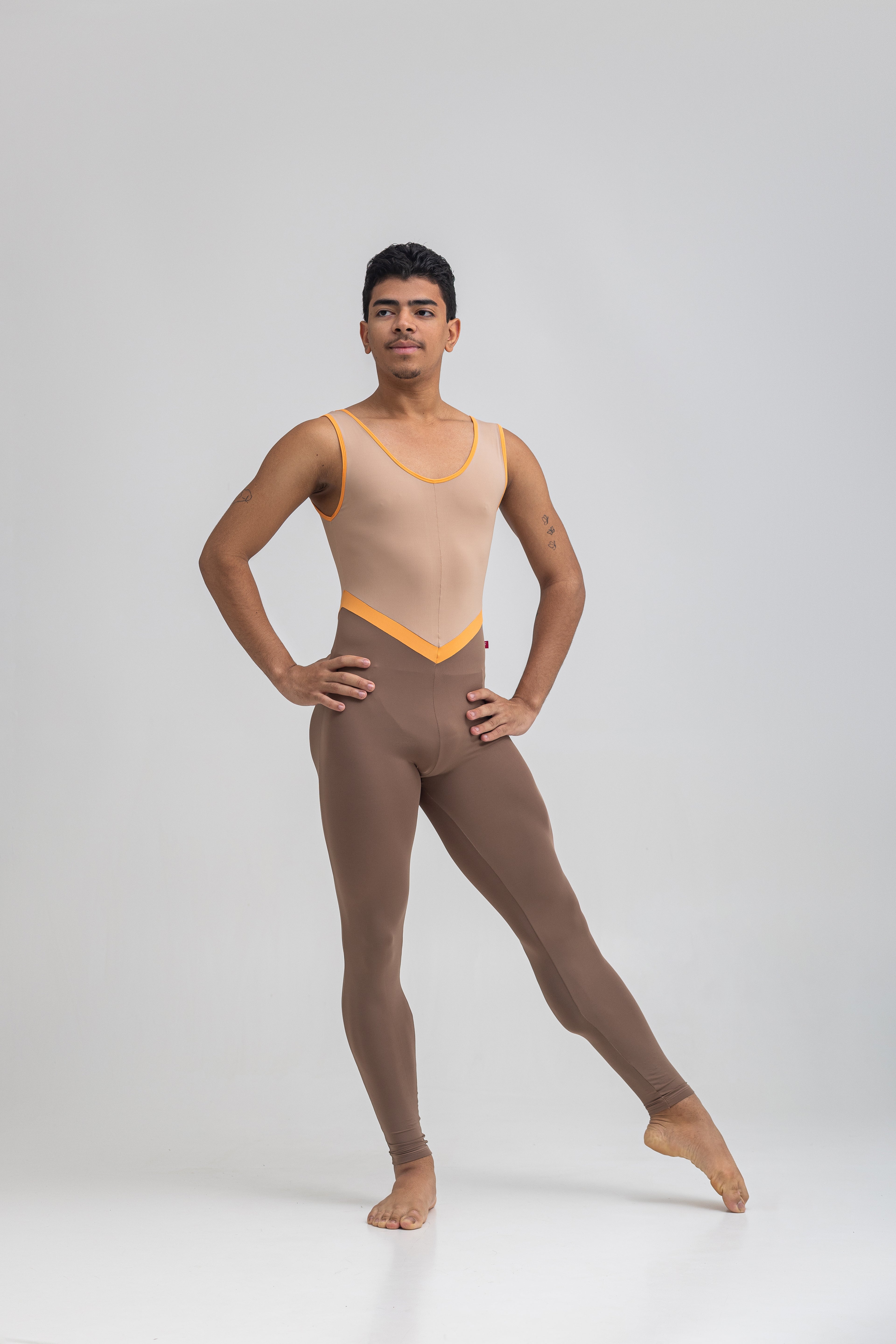 V-Stride Unitard - CARAMEL