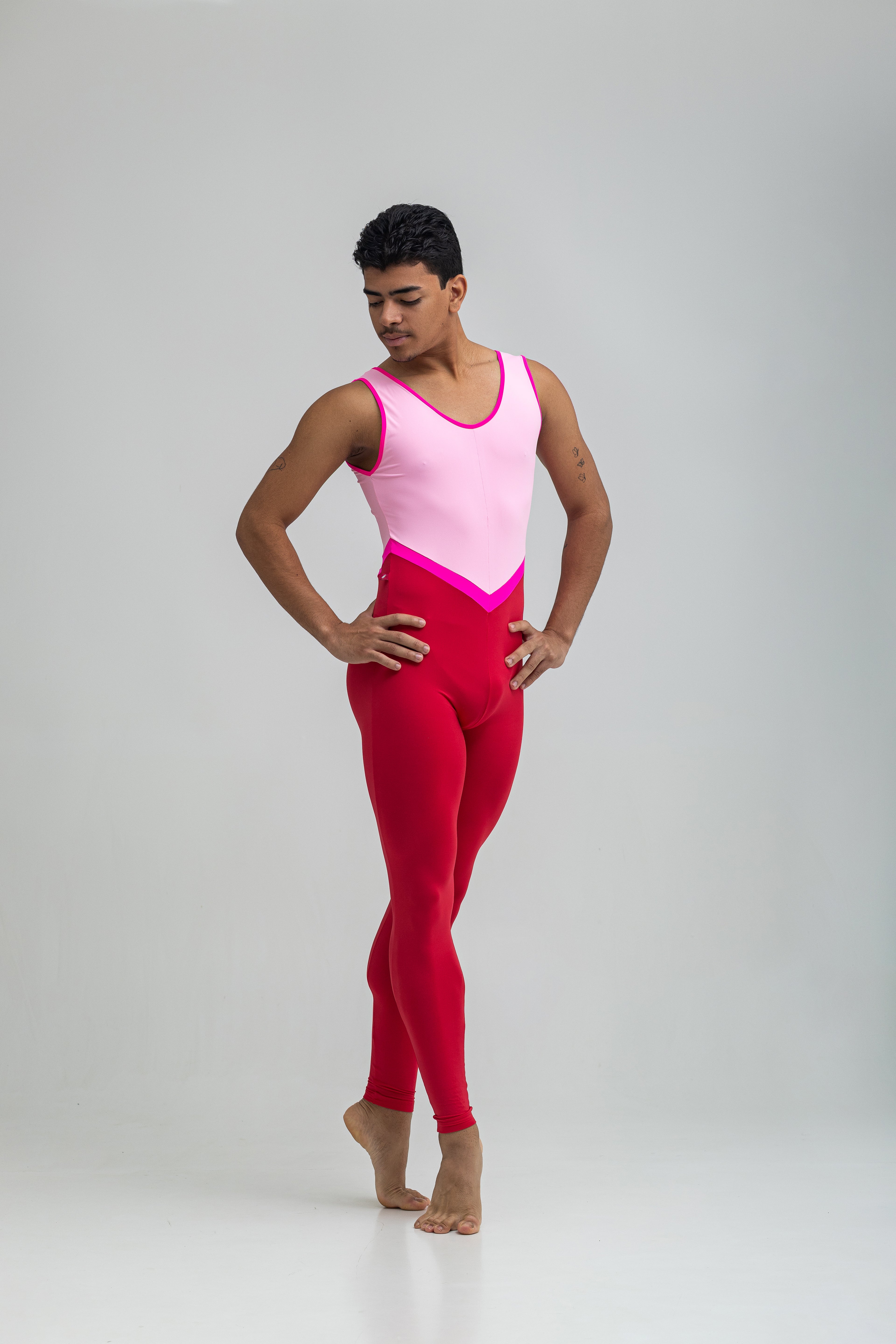 V-Stride Unitard - BUBBLEGUM